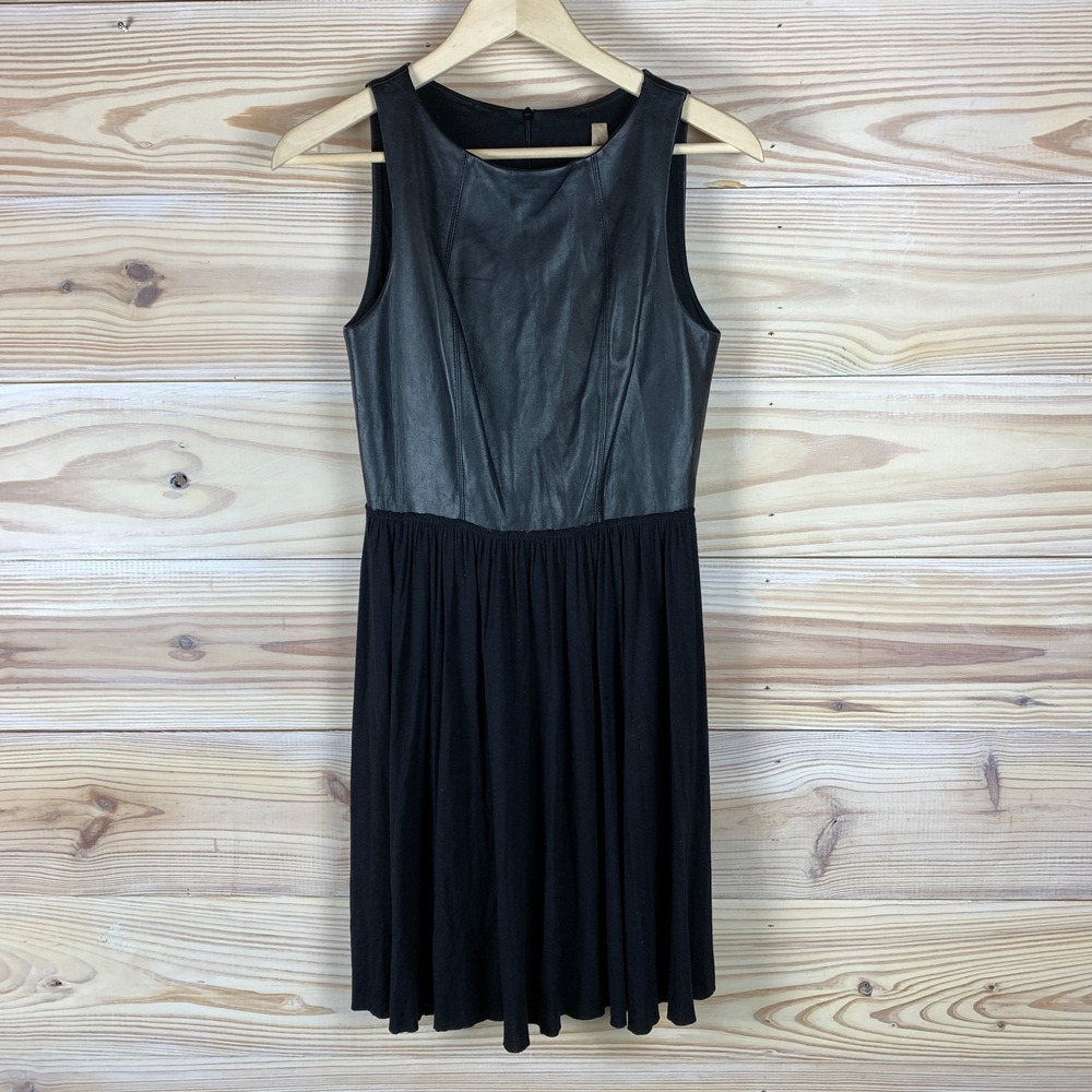 Bailey44 Dress Womens Sleeveless Mini Faux Leather Minimalist Party USA‎